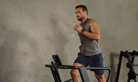 Amazfit Balance 2 on wrist during running - official Amazfit image