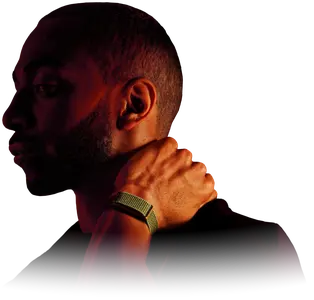 Man wearing Polar Loop fitness band on wrist