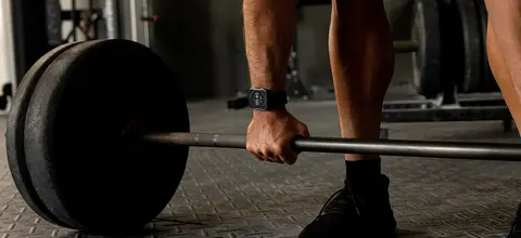 Garmin Venu X1 worn during a gym workout