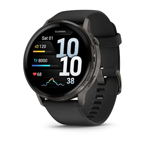 Garmin Venu 4 front product shot with AMOLED display