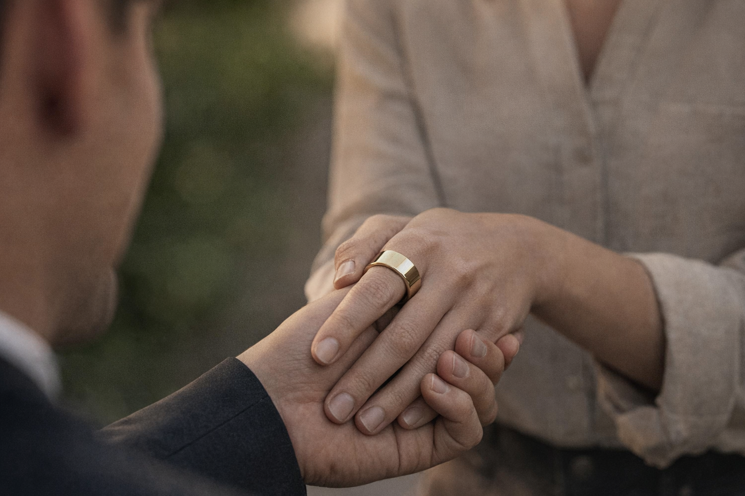 Oura Ring Generation 3 worn during a casual handshake