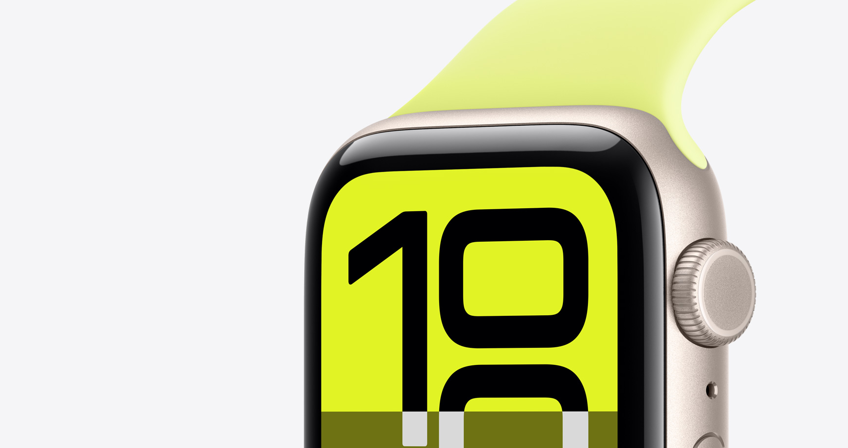 Apple Watch SE 3 in Starlight close-up