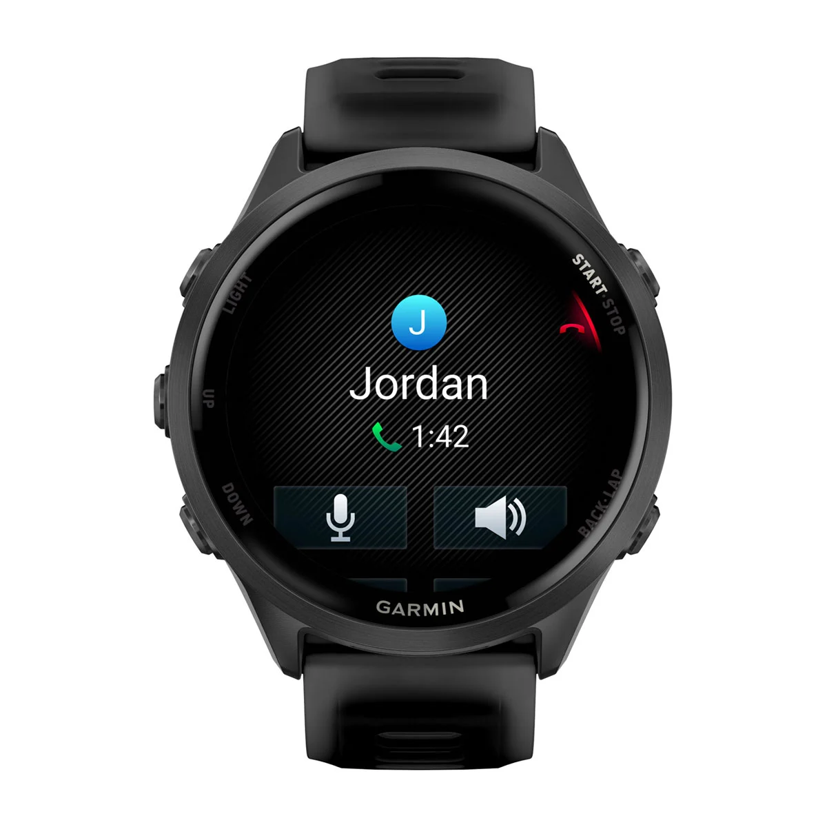 Garmin Forerunner 570 showing Bluetooth phone call feature