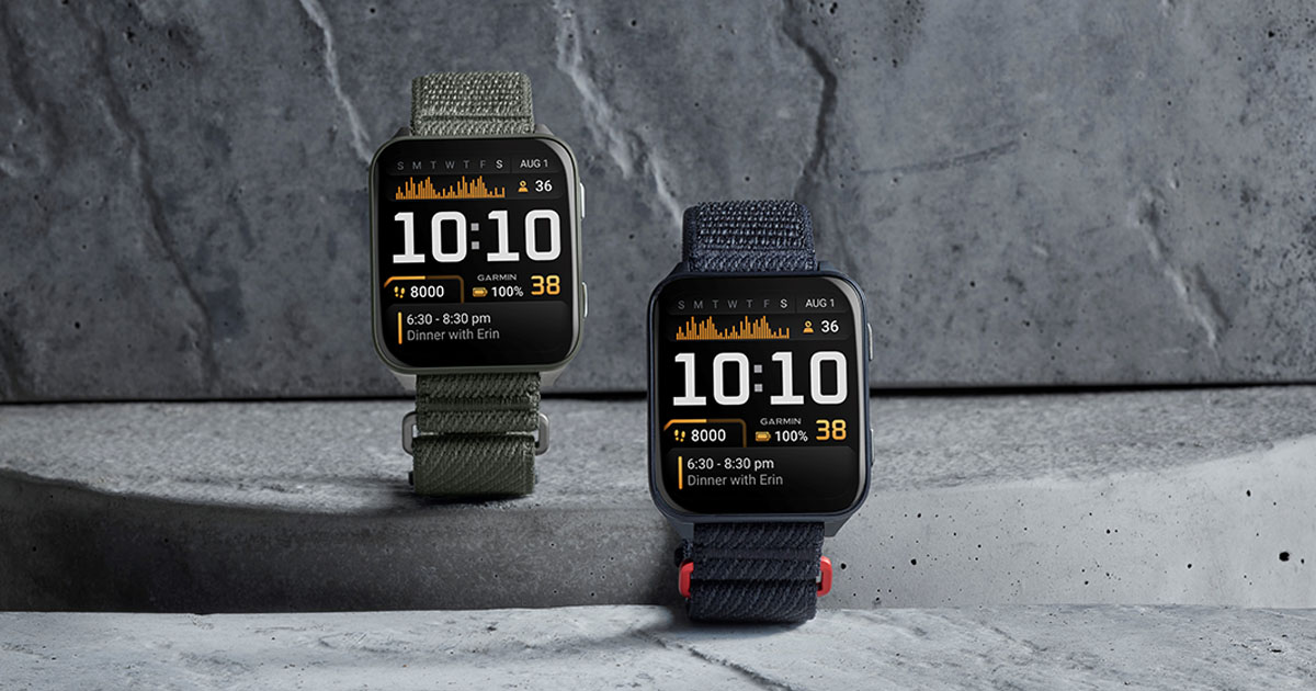 Garmin Venu X1 in green and navy color variants