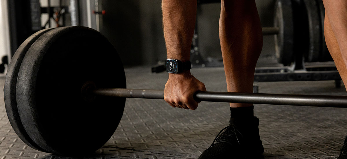 Garmin Venu X1 worn during a gym workout