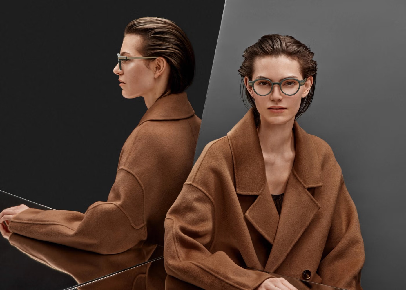 Even Realities G1 worn in clear and tinted frame styles, showing the panto silhouette from front and side