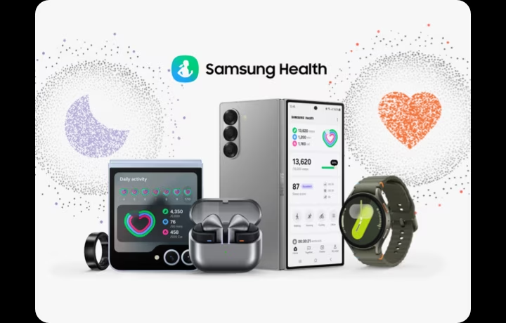 Samsung Galaxy Watch 7 within the Samsung Health ecosystem alongside Galaxy Ring, Buds, and Galaxy Z Fold