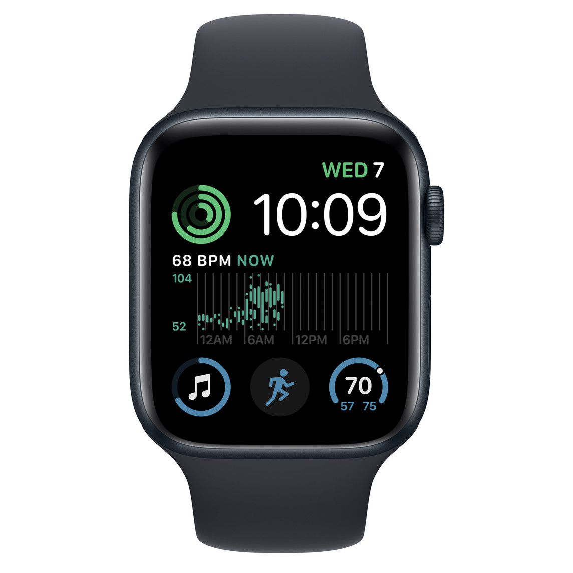 Apple Watch SE 2nd generation Midnight straight front view